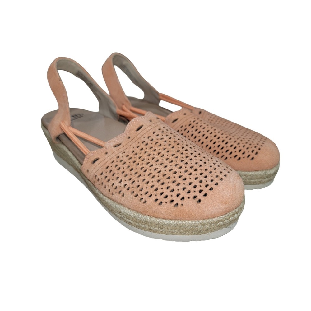 Earth Buran Azalea Women's Cantaloupe Leather Comfort Espadrille Wedge Sandal 8M